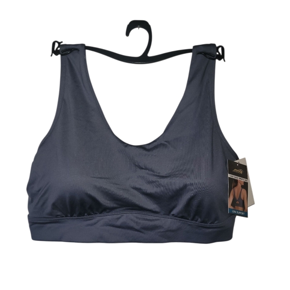 NWT Avia Twisted Back Keyhole Sports Bra XXXL 3XL Gray Grey Low Support Womens - Picture 1 of 5